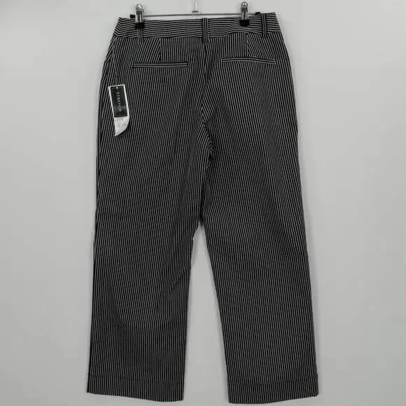 Nwt Jones New York Signature Black White Stripe Ankle Pants Size 4 - Picture 12 of 14